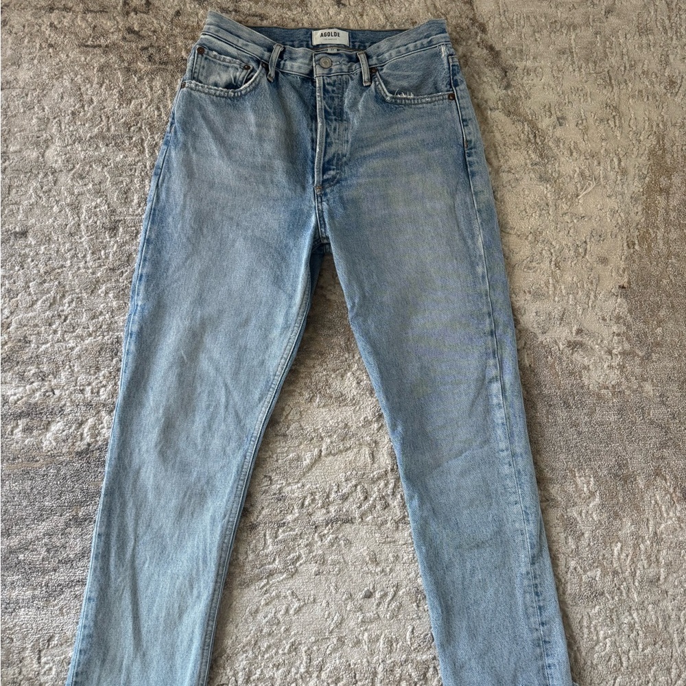 Agolde Riley High Rise Straight Crop Jeans - Picture 2 of 6